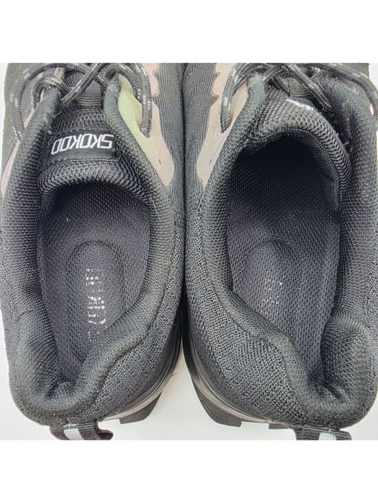 SkoKod Mens Size 10.5 Black Steel Toe Safety Shoes Slip Resistant Durable